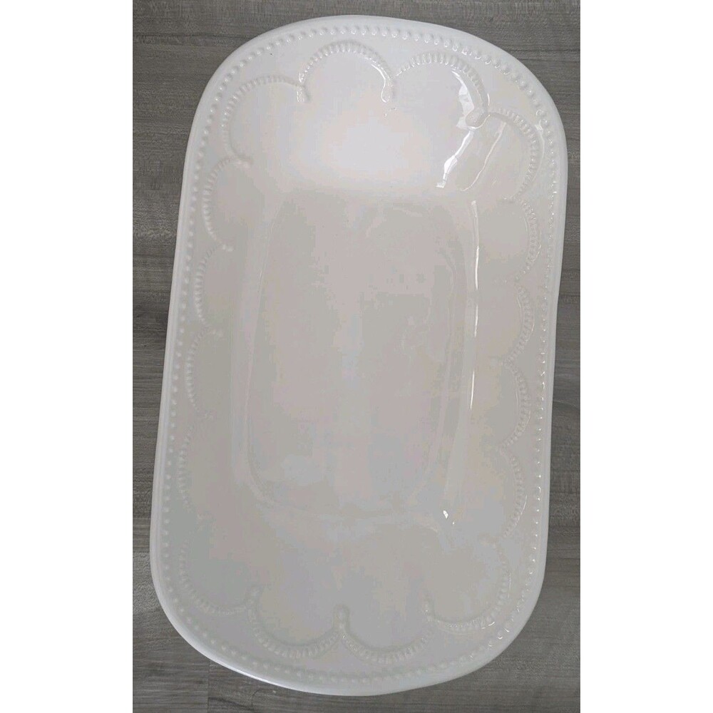 Southern Living At Home Gallery White Rectangular Platter Stefani Italy Ceramic